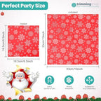 Christmas Party Disposable Paper Napkins 2 Ply Napkins Holiday 33cm x 33cm Cocktail Napkins Serviette for New Year Winter Dinner Party Supplies Decoration, Printed Snowflakes - Red, 60pcs