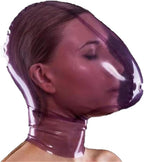 Latex Head Cover Transparent Purple Latex Face Hood Latex HeadMask Latex Mask for Cosplay Party Club Wear