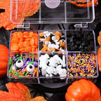 Halloween Sprinkles for Cake Decorating - 6.53 oz Edible Candy Eyes, Pumpkin, Ghost, Spider, Confetti, Nonpareils Sprinkle Mix, Cupcake Cookie Decorations for Fall Halloween Party Treats