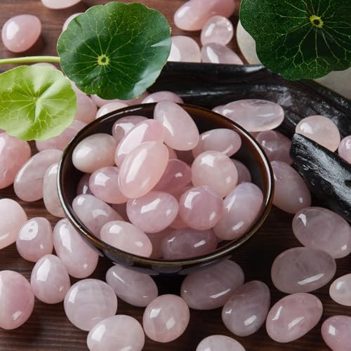 100g Bag Boho Pink Natural Tumbled Stones & Crystals - Assorted Polished Gemstones for Home Decor & Jewelry Making