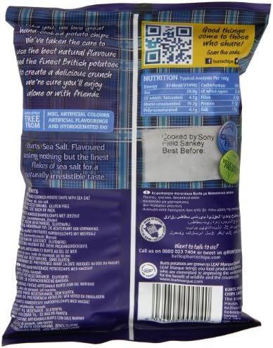 Burts Potato Chips Sea Salted 40 g (Pack of 20)