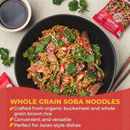 Lotus Foods Organic Soba Rice Noodles - Organic Rice Noodles, Asian Noodles, Rice Noodles Gluten Free, Brown Rice & Buckwheat Flour, Perfect for Stir Fry, GF, Vegan, Non GMO - 8 Oz (Pack of 8)