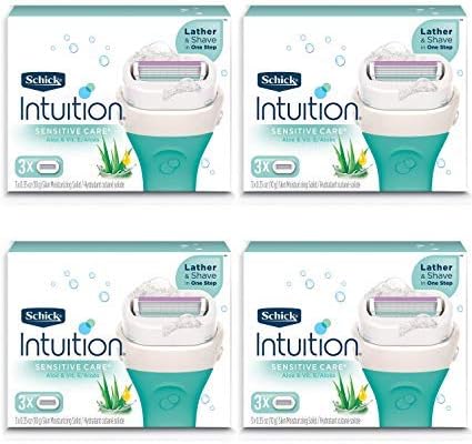 NEW Schick Intuition Sensitive Care Moisturizing Razor Blade Refills for Women with Natural Aloe 12 Count (Limited Edition)