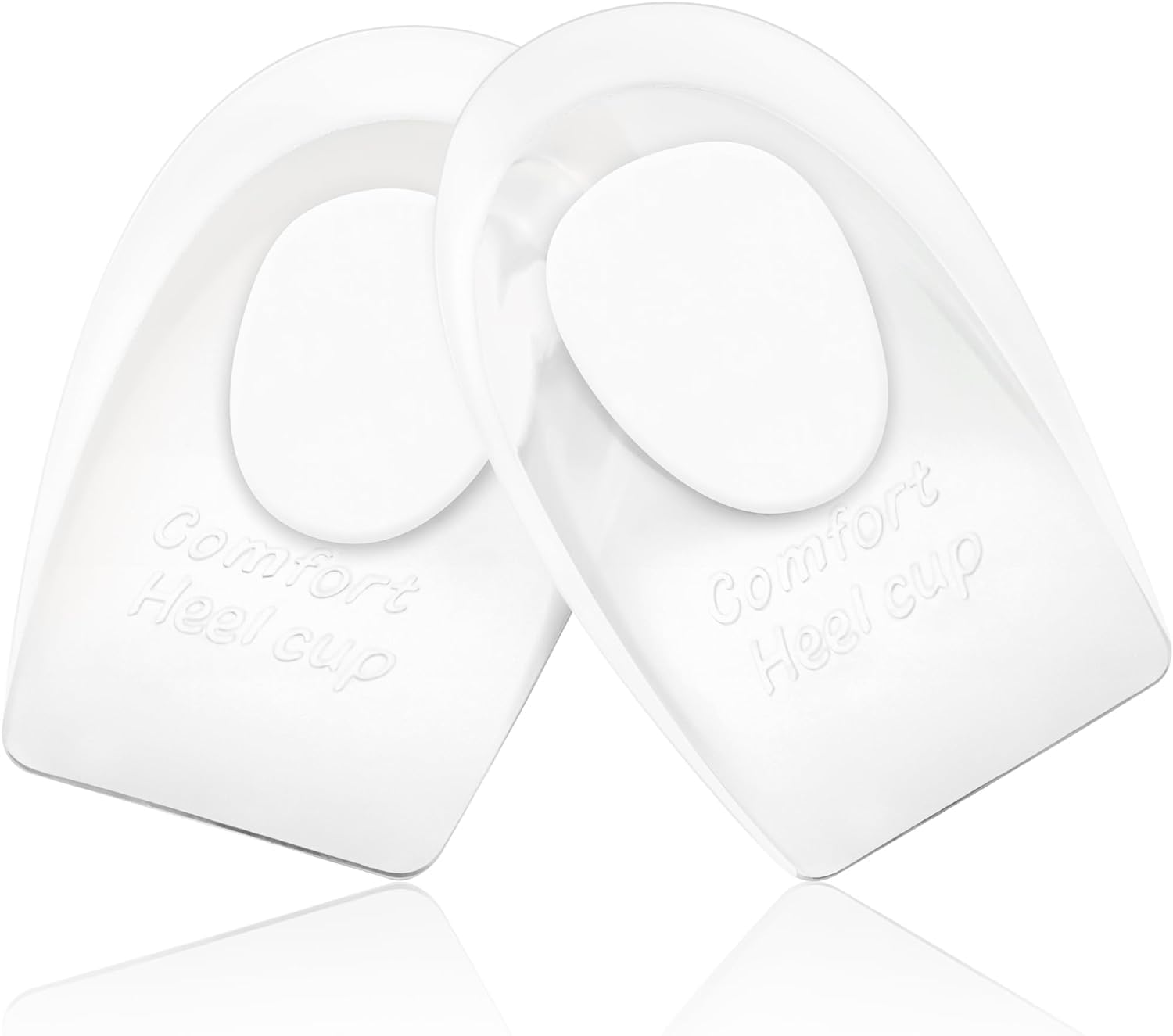 Heel Cups for Achilles Tendonitis & Plantar Fasciitis - 2 Pack Gel Shoe Inserts for Heel Pain Relief, Arch Support, for Women & Men