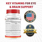 Vismax Revive - Official VisMax Revive Support Eye Health & Vision Natural Premium Advanced Formula, VisMaxRevive Supplement Pills Multivitamin for Overall Wellness, 60 Capsules for 1 Month