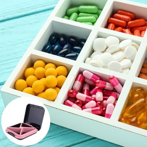 Waterproof Portable Medicine Organizer Box with 4 Compartments, Sealed Travel Storage Container for Pills, Blue Moisture-Resistant Pill Case for Daily Medication Management