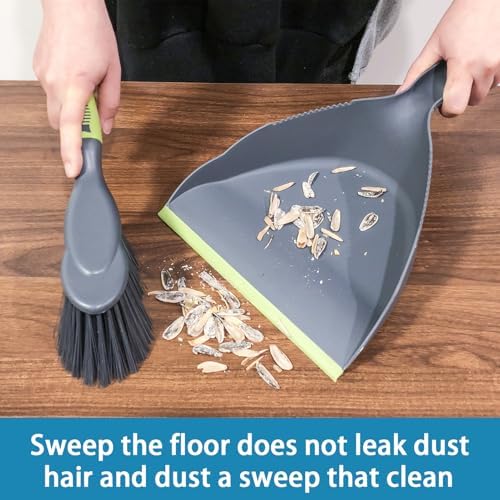 Dust pan Broom Dustpan Brush - Dust Pans with Brush, Dustpan and Brush Set, Handheld Broom and Dustpan Set are Used to Clean Kitchens, Floors, Tables, and Animal Cages.