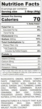 Bebe’s All Natural Vegan Tikka Masala Sauce, Non-GMO, Gluten Free 12.5oz/350g, Pairs Perfectly with Tender Meats, Fresh Vegetables and Fragrant Rice, Delicious Indian Simmer Sauce Made with Natural Spices and Healthy Ingredients