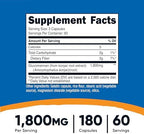 Nutricost Glucomannan 1,800mg Per Serving, 180 Capsules - Natural Fiber Source, Non-GMO, Gluten Free
