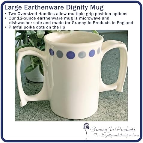 Granny Jo Products Dignity Mug Plus Sized Two Handled Mug, 12 Ouncye Capacit