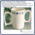 Granny Jo Products Dignity Mug Plus Sized Two Handled Mug, 12 Ouncye Capacit