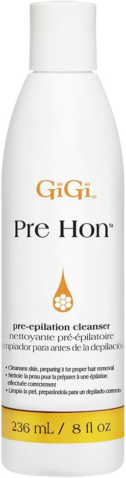 GiGi Pre Hon Pre-Epilation Pre Wax Cleanser - Skin Prep for Waxing, Removes Oil & Impurities, Ideal for Face & Body, 8 fl oz