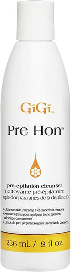 GiGi Pre Hon Pre-Epilation Pre Wax Cleanser - Skin Prep for Waxing, Removes Oil & Impurities, Ideal for Face & Body, 8 fl oz