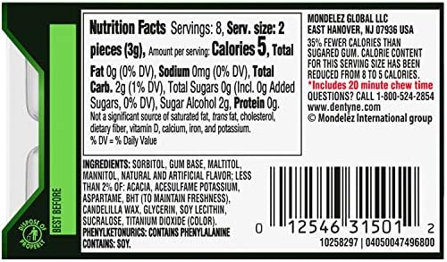Dentyne Ice Spearmint Sugar-Free Chewing Gum, 9 Packs of 16 Pieces (144 Total Pieces)