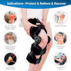 Hinged ROM Knee Brace,Unloader Knee Brace,Knee Immobilizer Brace,ACL, MCL and PCL Injury, Adjustable Orthopedic Support Stabilizer After Surgery, Women and Men-Multi-Angle Adjustment
