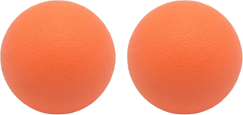 Small Hard Massage Ball 2 Pack. Lacrosse Ball Size Fascia Balls for Trigger Point Deep Tissue Myofascial Release Muscle Relax Plantar Fasciitis Relief Physiotherapy Yoga Pilates (Orange)