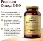 Solgar 1300 mg Omega 3-6-9, 120 Softgels - Fish Oil Supplement - Support for Joint & Skin Health - Includes Flaxseed & Borage - Contains EPA & DHA Omega 3 Fatty Acids - 40 Servings