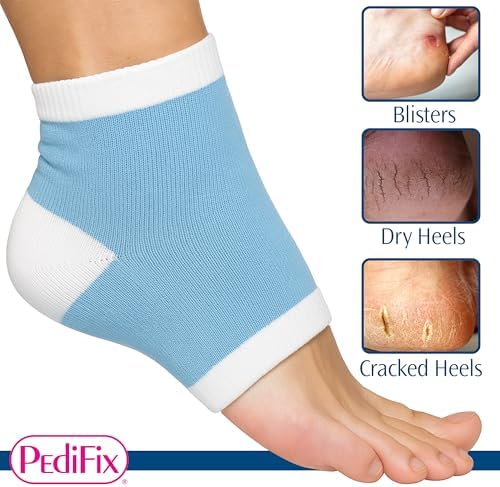 PediFix Visco-GEL Heel Sleeves – Moisturizing Gel Socks with Mineral Oil for Dry, Cracked Heels & Calluses – Softens, Repairs & Hydrates Skin – Reusable & Washable – One Size Fits Most – 1 Pair