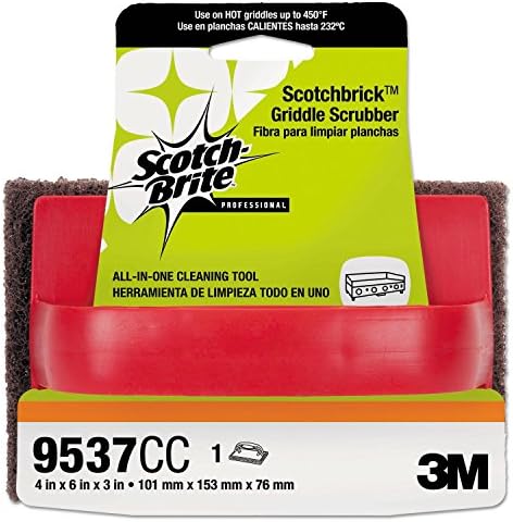 Scotch-Brite Professional 59203 Scotchbrick Griddle Scrubber, 4w x 6d x 3h, Red/Brown, Pack of 12