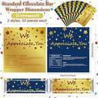 Moinchore 100 Pcs Teacher Appreciation Gifts Employee Appreciation Gifts We Appreciate You Chocolate Candy Wrappers for Paraprofessional Team Party Favor DIY Lover Birthday Graduation(Star)