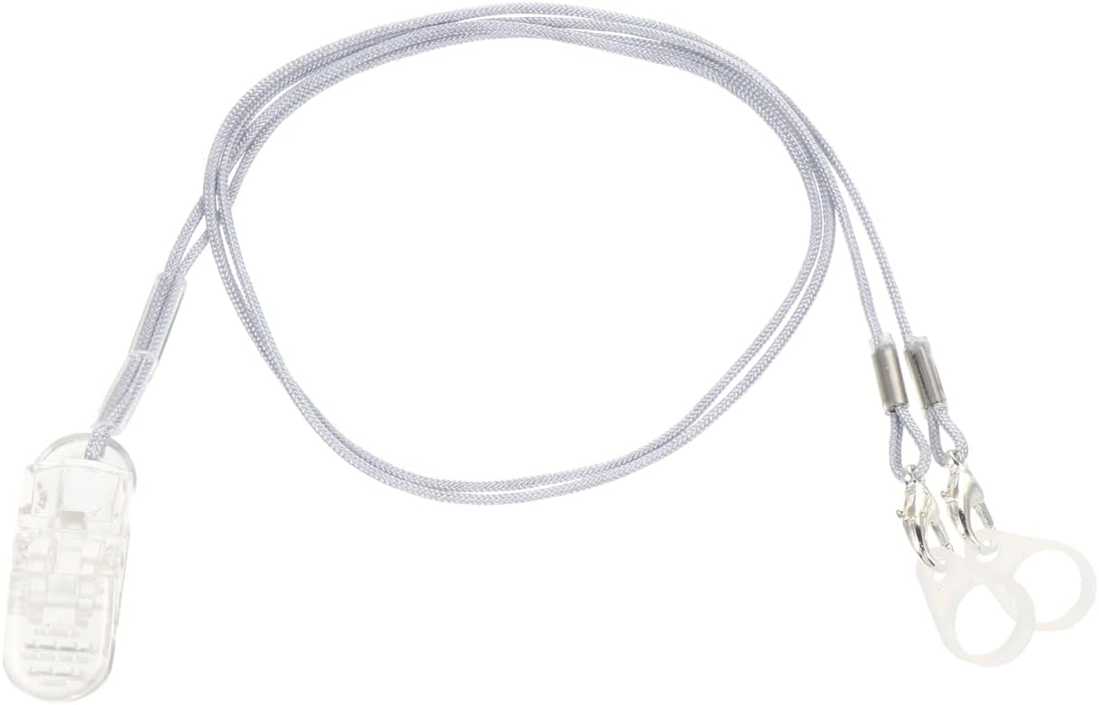 Hearing Aids Clip Holder with Anti-Lost Lanyard for Seniors Portable BTE Hearing Aid Rope with Clamp Silicone Tips and Carry Case