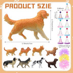 Weysat 27 Pcs Dog Cake Topper Animals Figures Birthday Party Decorations with Mini Hat with Pom Poms Puppy Dog Figure Cupcake Toppers Decoration with Mini Skirt and Hat for Puppy Animals Themed Party