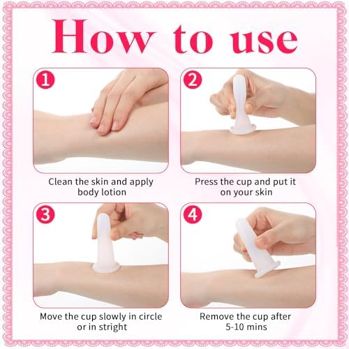 4Pcs Silicone Facial Cupping Set, Mini Facial Massage Cups, Face Massager Helper Skin Care Neck Back Eyes Massaging Cup for Body, Face, Neck, Back, and Eye