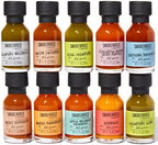 Smokehouse by Thoughtfully, Gourmet Hot Sauce Gift Set, Flavors Include Mango Habanero, Buffalo, Bacon Cayenne, Smoky Bourbon, Fire Jalapeño and More, Hot Sauce Variety Pack, Set of 10
