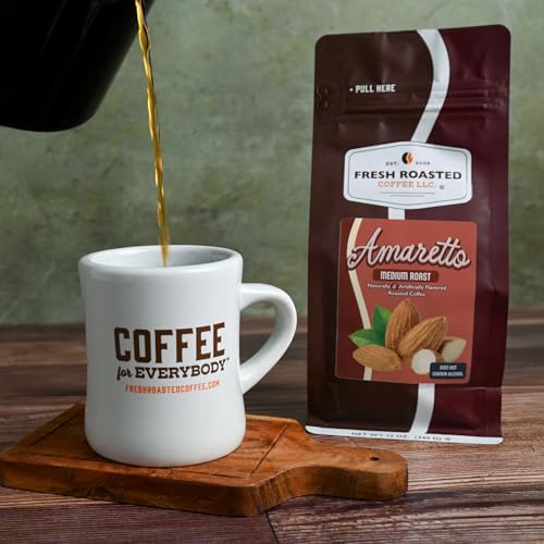 Fresh Roasted Coffee, Amaretto Flavored Coffee, 12 oz, Medium Roast, Kosher, Ground