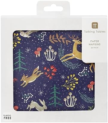 Talking Tables 20 x Truly Magical Recyclable Christmas Napkins for Decoupage | Enchanting Winter Wonderland Xmas Disposable Serviettes | Perfect for Holiday and Christmas Season | 13 x 13 Inches