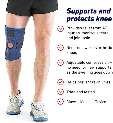 Neo-G Open Knee Brace - Knee Support for Patella Injuries, Joint Pain, Miniscus Tear, Rehabilitation, Sporting Injuries. Metal Side Stabilizers - Left or Right Knee - Class 1 Medical Device