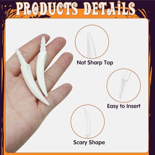 20Pcs Halloween Pumpkin Teeth Decorations, Halloween Plastic Fake Pumpkin Fang Decorating Kit, Spooky Jack O Lantern Decorations for Home Party Decor DIY Activities