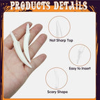20Pcs Halloween Pumpkin Teeth Decorations, Halloween Plastic Fake Pumpkin Fang Decorating Kit, Spooky Jack O Lantern Decorations for Home Party Decor DIY Activities