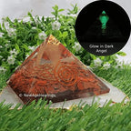 Amazing Gemstone Large Orgone Pyramid | Glow in Dark Red Jasper Pyramid Crystal | Angel Orgonite Pyramid | Organ Pyramids Positive Energy Healing