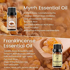 yethious Frankincense and Myrrh Oil Frankincense Essential Oil Myrrh Oils for Diffuser & Aromatherapy, Candle, Soap Candle Making - 2PCS 10ML