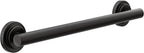 Moen Iso Matte Black Bathroom Safety 18-Inch Stainless Steel Modern Shower Grab Bar for Handicapped or Elderly, YG0718BL