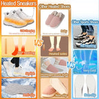 Heated Shoes for Women Men, Feet Warmers for Women, Electric Heating Shoes with 4000mAh Battery, 3 Heating Levels, Rechargeable Winter Heated Sneakers for Outdoor Work Sports Hiking