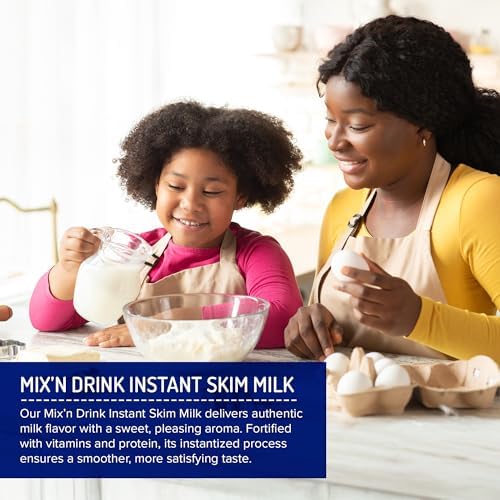 SACO Mix 'n Drink Instant Skim Milk, Fat-Free, GMO-Free, Gluten-Free, Nut-Free, rBST Free, High Calcium and Protein, Makes 10 Gallons