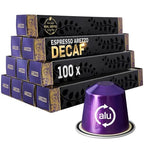 Real Coffee Great Taste. Every Day Decaf Arezzo | Compatible with Nespresso Original Line | Dark Roast Espresso | 100 Aluminum Capsules | Product of Italy