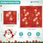 Christmas Party Disposable Paper Napkins 2 Ply Napkins Holiday 33cm x 33cm Cocktail Napkins Serviette for New Year Winter Dinner Party Supplies Decoration, Baubles & Floral Design - Red, 60pcs