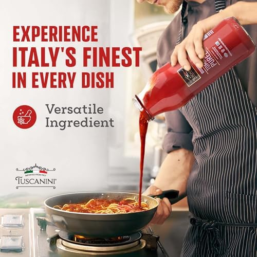 Tuscanini Italian Tomato Puree, Premium Italian Passata, 24.7oz (2 Pack) | Resealable, Product of Italy