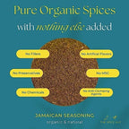 Organic Jamaican Jerk Seasoning Dry Rub for Cooking, with Salt / Jamaican Seasoning All Purpose Carribbean Spice Blend for Griling Jerk Chicken and Flavorful Carribbean Meals / All-Natural, Kosher, Vegan, Gluten Free, Keto -No MSG- 3.5oz Glass Jar