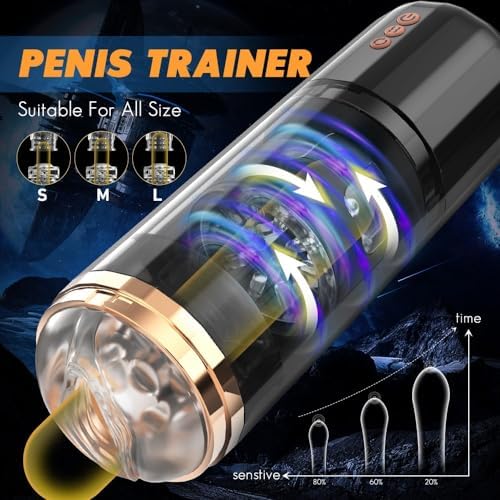 JITEM Fully Automatic Men's Fitness Equipment, Multi-Frequency Telescopic Rotation, USB Fast Charging, Easy to Clean