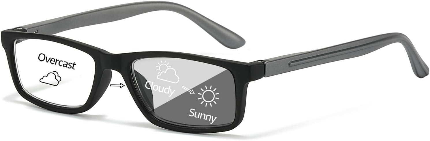 VIEWBETTER Photochromic Reading Glasses Sunglasses for Women Men, UV Protection & Lightweight & Flexible Spring Hinge RG2321