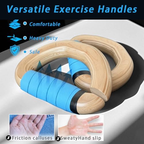 J Bryant Wooden Resistance Band Handles for Deadlifts and Strength Training – Ergonomic Grip for Loop Bands – Durable Handles for Home Gym Workouts