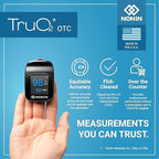 Nonin TruO2 OTC Pulse Oximeter 3250 – FDA-Cleared Blood Oxygen Monitor, Medical-Grade Accuracy, Fingertip Pulse Oximeter, Apple Health Compatible