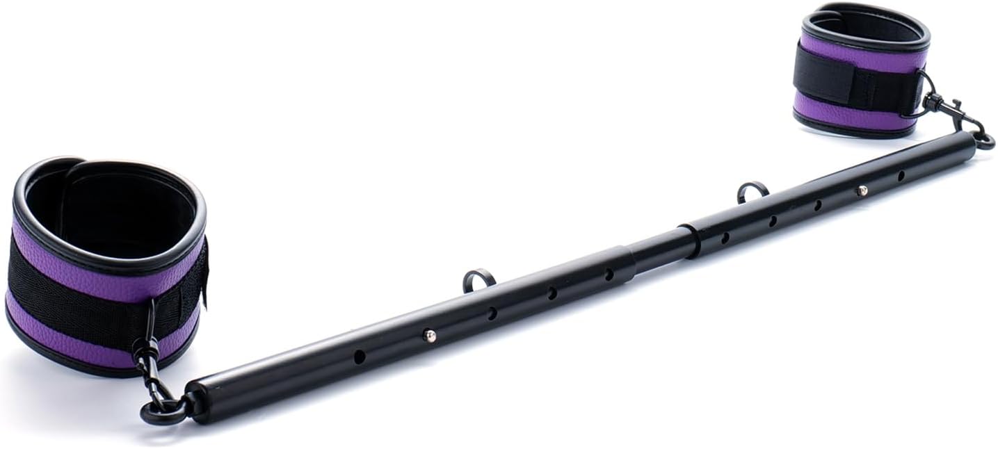 Heavy Duty Stainless Steel Expandable Spreader Bar with 2pcs Adjustable Straps, Yoga Pilate Bar for Bedroom, Home Exercise Sports Training Fitness Gear