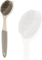 Dish Scrubber, Silicone Soft Bristles Scrub Brush with Scraper Tip, Comfortable Grip Brushes for Kitchen Sink, Pans, Pots, Skillet, Vegetable, Fruit, Potato Cleaning (White/Grey)