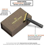 VIKINGS BLADE Double Edge Safety Razor for Men + 5 Swedish Steel Blades + Luxury Case. Smooth, Reusable, Recyclable (Chieftain “5 BC”)