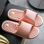 Acupressure Foot Massage Slippers Reflexology Sandals for Foot Stress Relief Massage Non-Slip Water-Proof Quick Drying Therapeutic Reflexology Sandals for Shiatsu Arch Pai(7.5-8 Women, Pink)